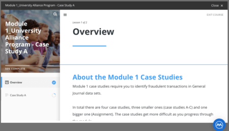 Screenshot of case study module
