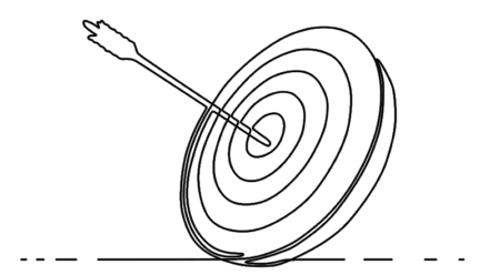 Illustration of arrow hitting target