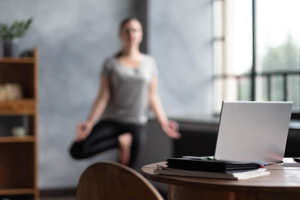 Woman taking a digital wellness break