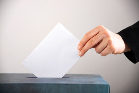 Woman voting