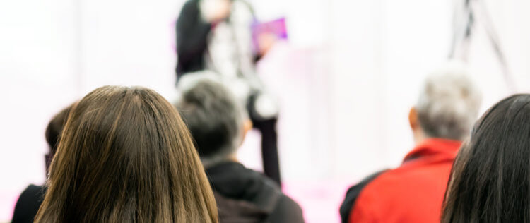 Students listening to professor.