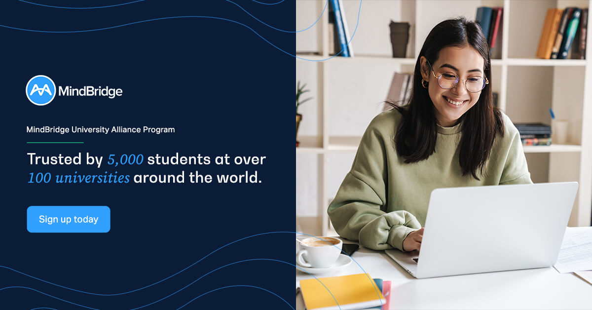 The MindBridge University Alliance program allows educators to easily teach their students the importance of AI and data analytics for accounting and financial services.