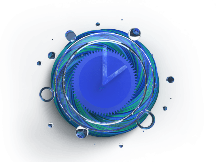 Illustration of a clock representing time.