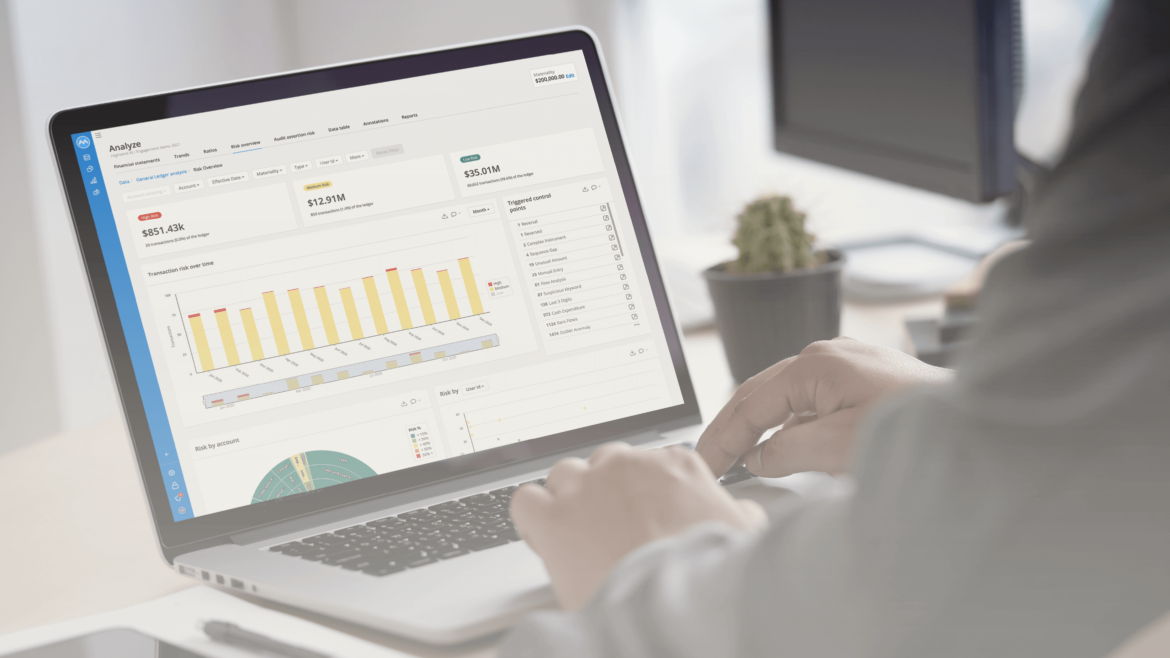 Auditor using MindBridge to perform data-driven analysis