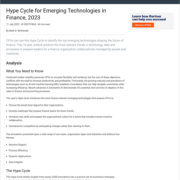 2023 Gartner® Hype Cycle™ for Emerging Technologies in Finance